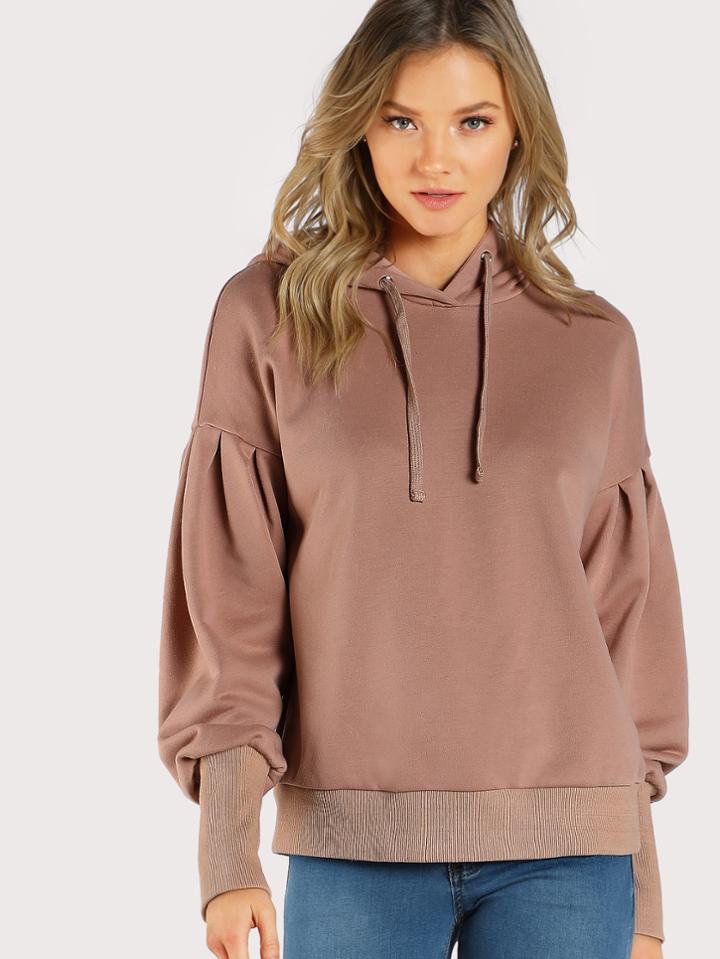 Shein Drop Shoulder Bishop Sleeve Hoodie