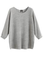 Shein Grey Zipper Back T-shirt