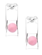 Shein Pink Bead Clear Acrylic Personalized Drop Earrings