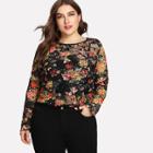 Shein Plus Colorful Floral Lace Top