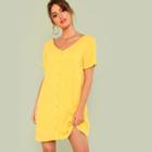 Shein Double V Neckline Shirt Dress