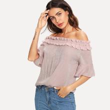 Shein Off-shoulder Ruffle Sleeve Top