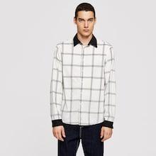 Shein Men Button & Pocket Front Plaid Shirt