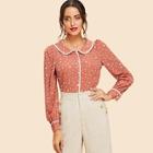 Shein Contrast Binding Button Up Shirt