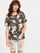 Shein Camouflage Print Short Sleeve T-shirt