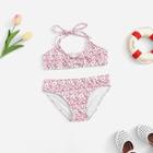 Shein Toddler Girls Floral Halter Bikini Set