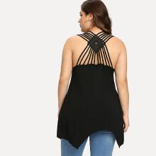 Shein Plus Strappy Detail Hanky Hem Cami Top