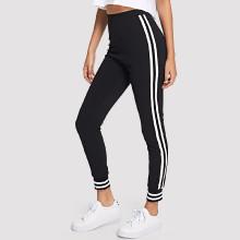 Shein Contrast Striped Trim Sweatpants