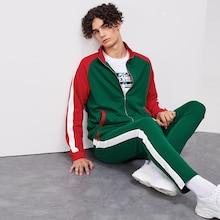 Shein Men Color Block Jacket & Tape Side Pants Set