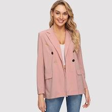 Shein Peak Lapel Double Breasted Blazer