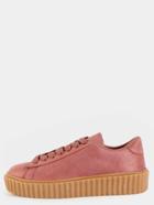 Shein Lace Up Suede Sneakers Pink
