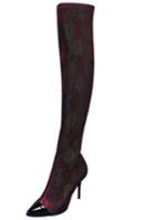 Shein Red Lace Knee High Heel Boots
