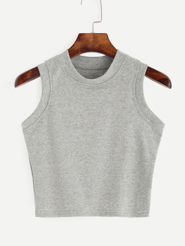 Shein Grey Round Neck Tank Top