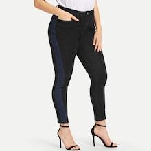 Shein Plus Contrast Sideseam Skinny Jeans