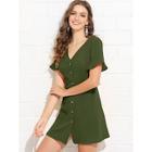 Shein Ruffle Cuff Button Dress