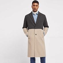 Shein Men Single Breasted Color-block Coat