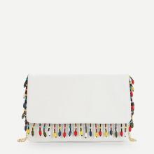 Shein Beaded Charm Flap Crossbody Bag