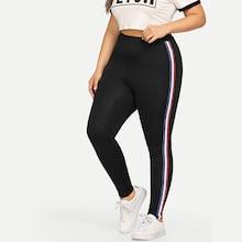 Shein Plus Contrast Tape Side Pants