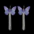 Shein Purple Butterfly Insect Pattern Drop Earrings