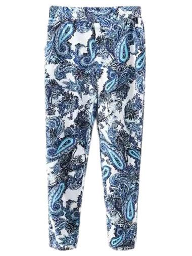 Shein Multicolor Elastic Waist Pockets Totem Print Pants