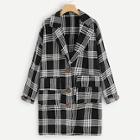 Shein Plaid Single Breasted Outerwear