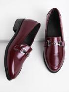 Shein Metal Detail Faux Leather Brogue Shoes
