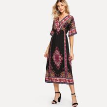 Shein V Neckline Geo Print Dress