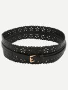 Shein Black Hollow Buckle Knotted Wide Belt