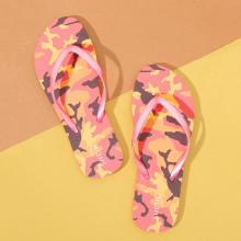 Shein Camouflage Pattern Toe Post Slippers