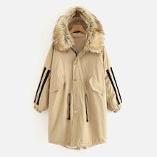 Shein Tape Detail Drawstring Waist Shearling Lined Outerwear