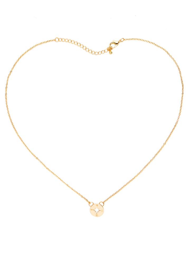 Shein Gold Plated Compass Delicate Necklace