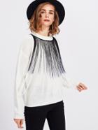 Shein Ombre Fringe Trim Jumper