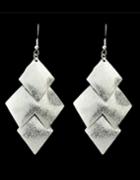 Shein Silver Plated Geometric Drop Earrings