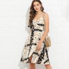 Shein Mixed Print Wrap Cami Dress