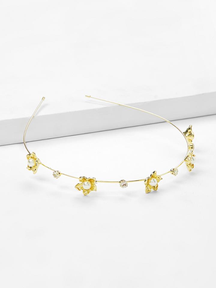 Shein Floral & Pearl Headband
