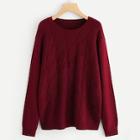 Shein Solid Cable Knit Sweater
