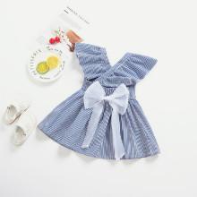 Shein Girls Surplice Tie Waist Pinstriped Dress