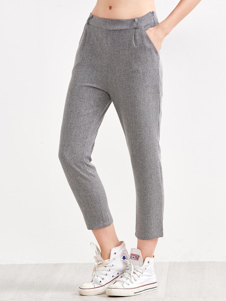 Shein Heather Grey Straight Leg Pants