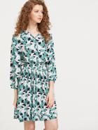 Shein Palm Leaf Print Shirtwaist Dress