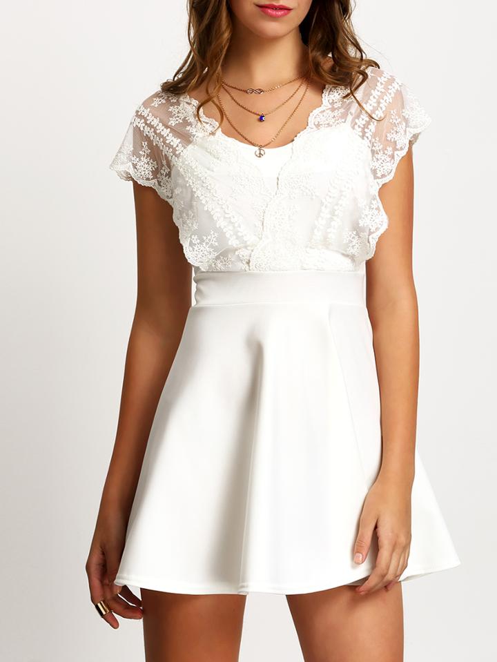Shein Lace Insert A-line Dress
