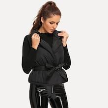 Shein Self Belted Puffer Coat