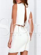 Shein White Bodyform Sleeveless Split Back Bodycon Dress