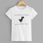 Shein Letter And Dinosaur Print Tee