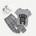 Shein Boys Letter Print Tee With Pants