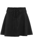 Shein Black Lace Up Flare Skirt