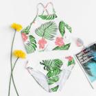 Shein Criss Cross Tropical Bikini Set