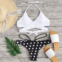 Shein Cross Wrap Mix & Match Bikini Set