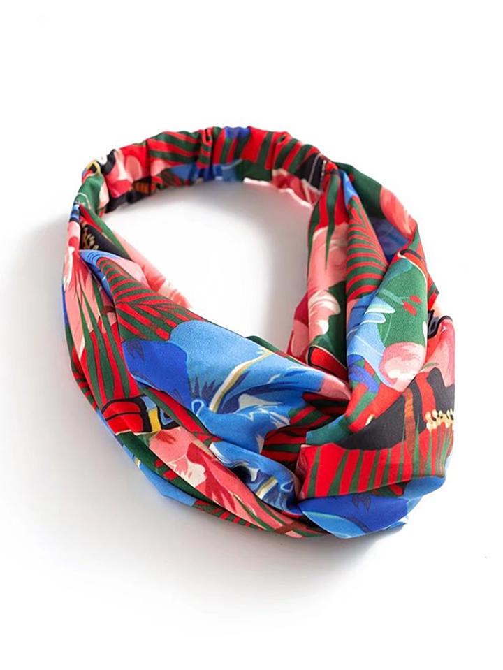 Shein Flower Print Turban Headband