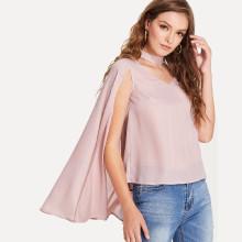 Shein Choker Neck Cloak Sleeve Top