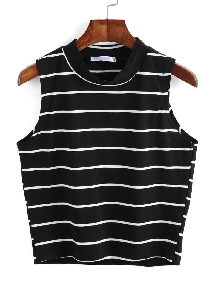 Shein Striped Black Tank Top